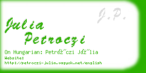 julia petroczi business card